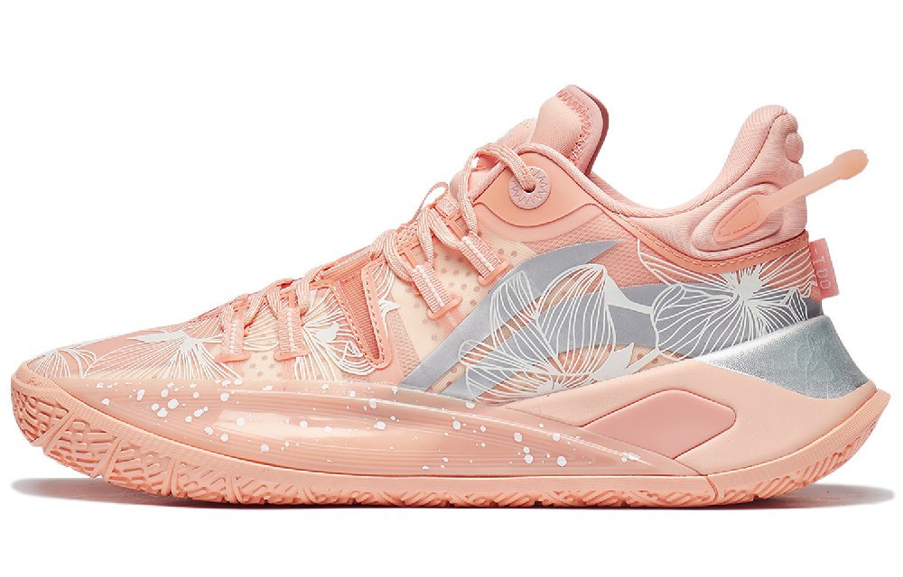 LiNing CJ-2 Cushioned Slip-Resistant Abrasion-Resistant Low-Top Basketball Shoes Men's Sweet Peach Orange