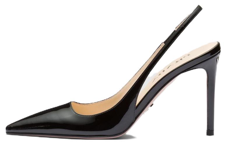 PRADA Patent Slim Heel High Heels 9.5cm Women's Black