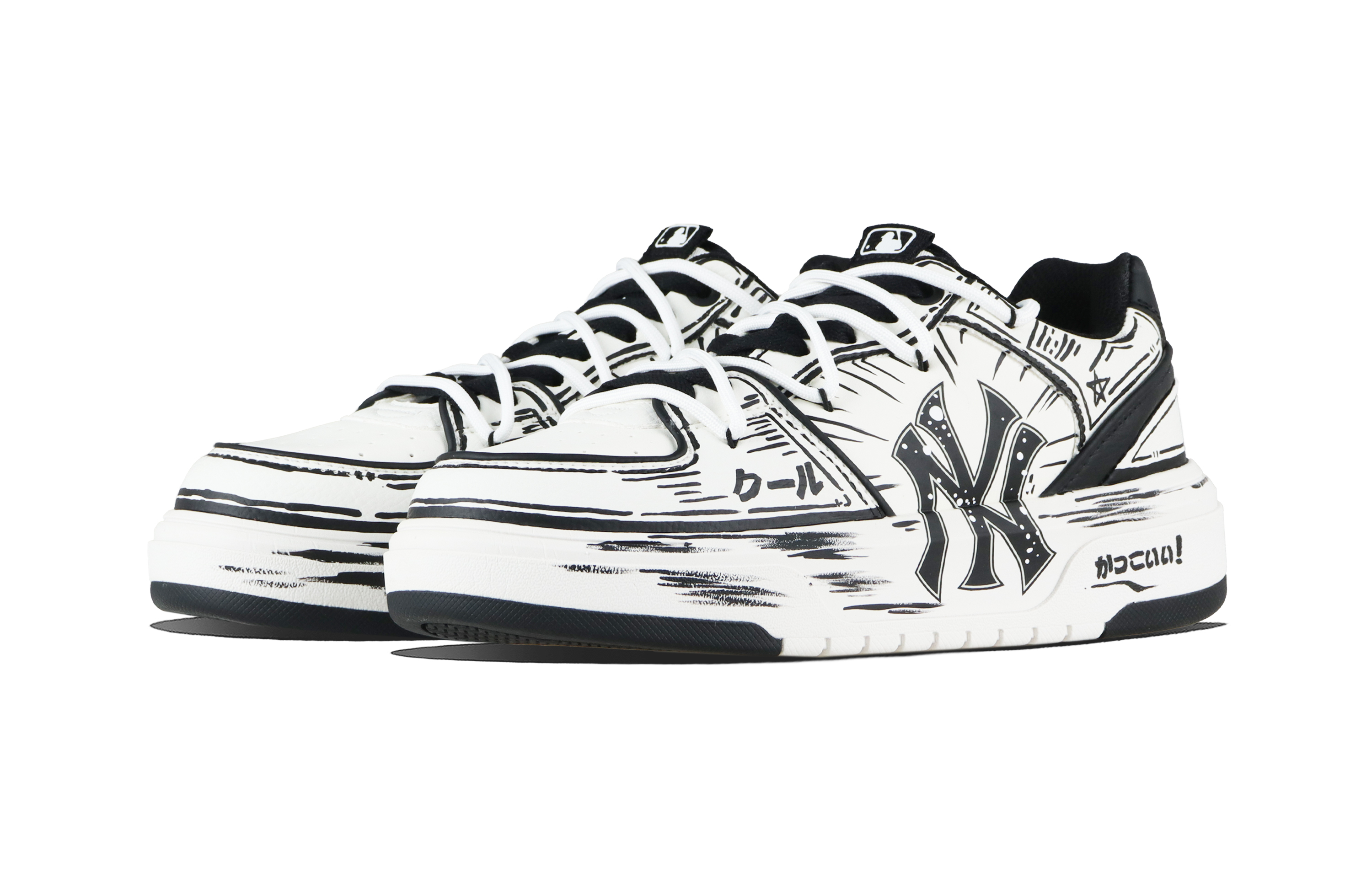MLB Chunky Liner Explosion Abrasion Resistant Low top Skateboard Shoes Unisex Black White купить в интернет-магазине Yoocart с быстрой доставкой по России.