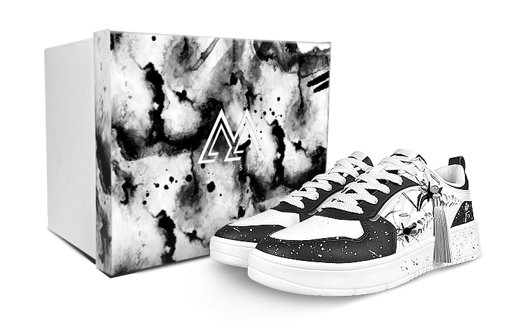 LiNing Spike Years Low-Top Skateboard Shoes Men's White Black