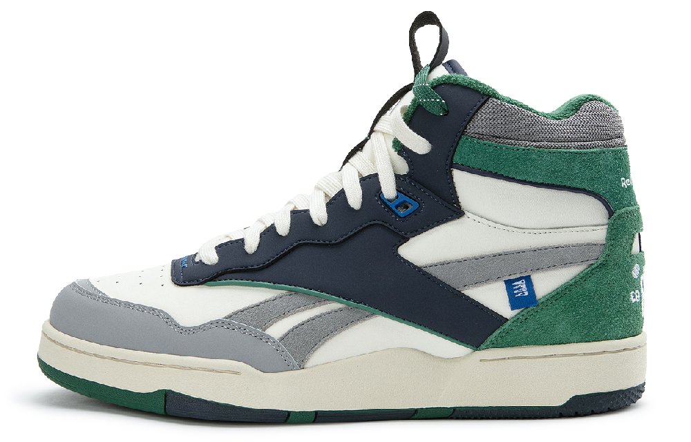 Nautica White Sail X Reebok Vintage Basketball Shoes Unisex Mid-Top White/Green/Gray