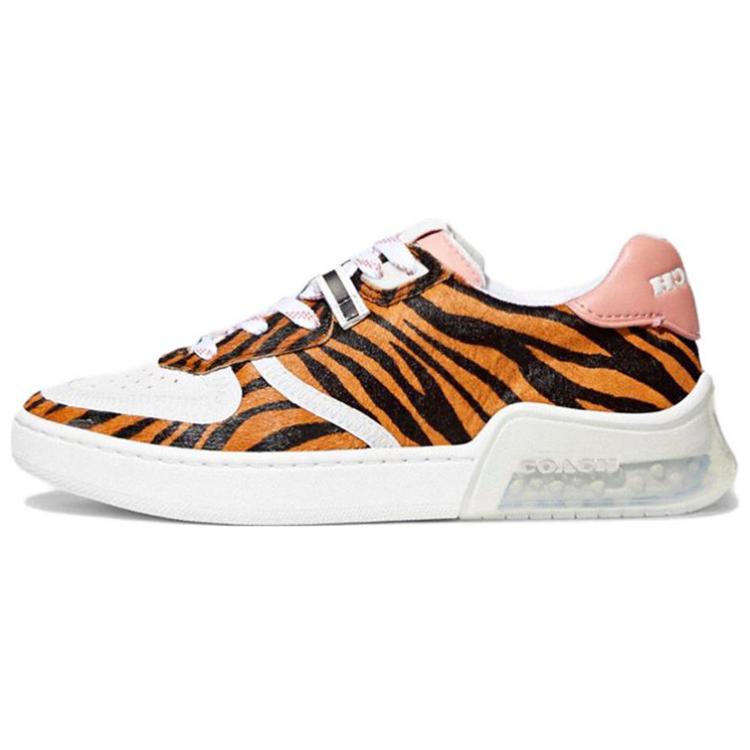 COACH City Sole Low-Top Stylish Skateboarding Shoes Women's Brown Black White