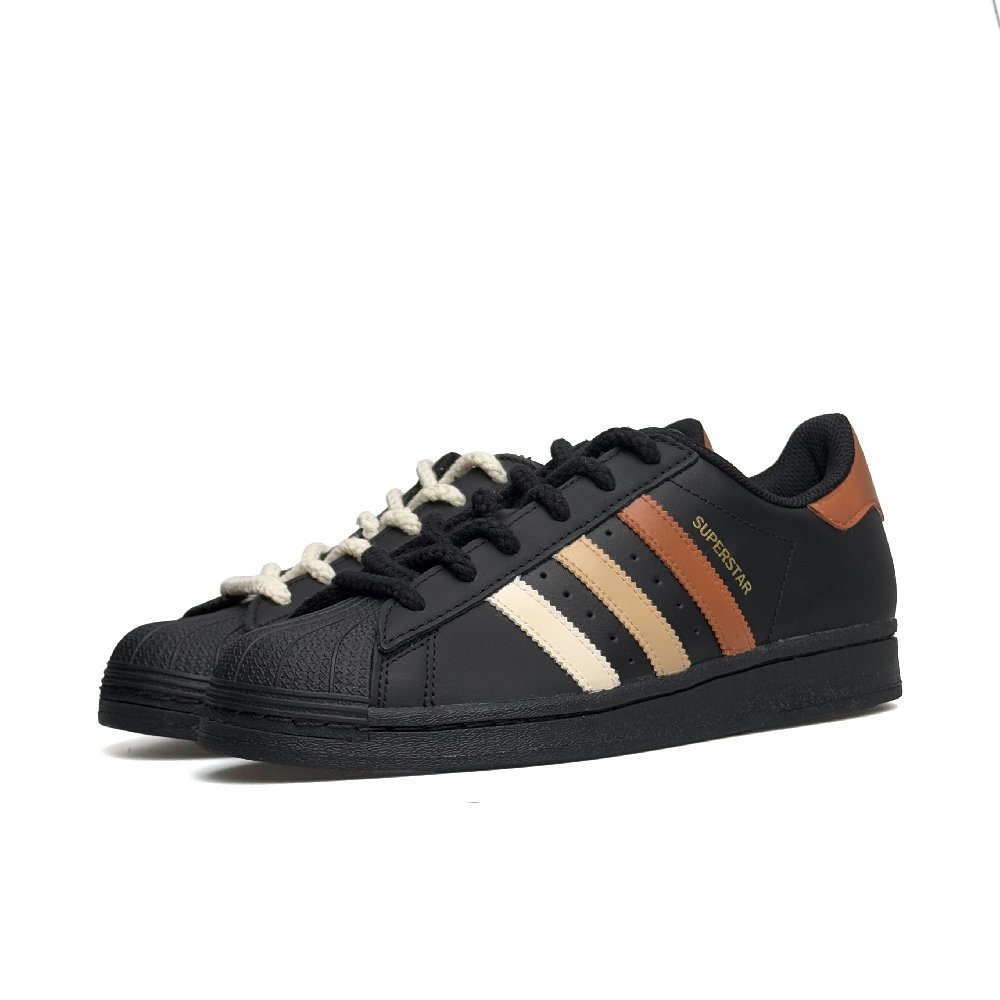 Adidas Originals Superstar Skateboard Shoes Unisex Low-Top Black Orange