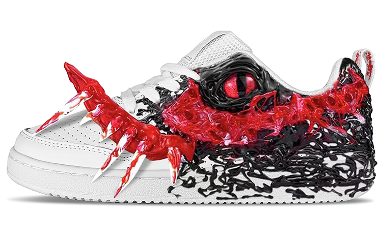 Nike Court Borough Low Triple White Low-Top Skateboard Shoes Men's Black Red