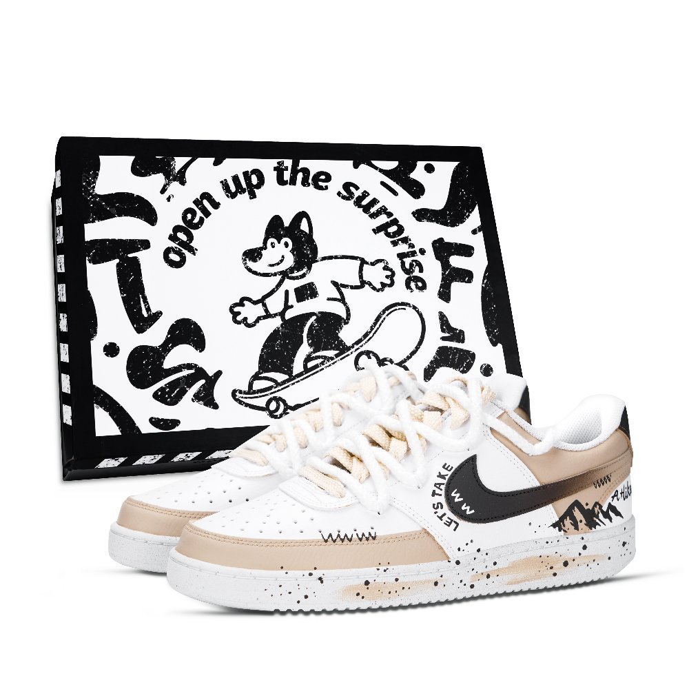 Nike Court Vision 1 Summit Climbing Abrasion Resistant Low Top Skateboard Shoes Unisex Khaki