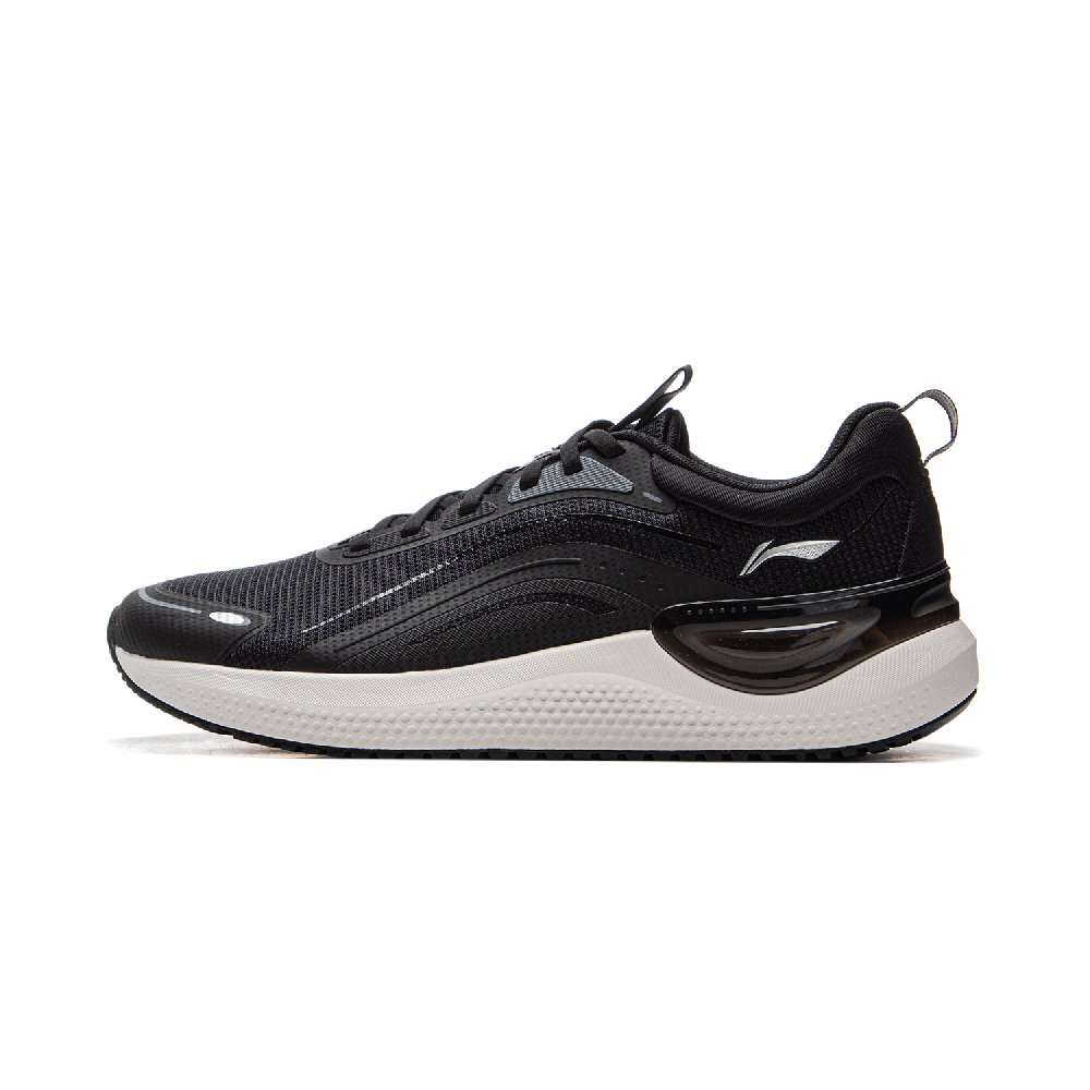 LiNing Shock Absorbers Slip Resistant, Abrasion Resistant, Lightweight Low Top Running Shoes Men's Black