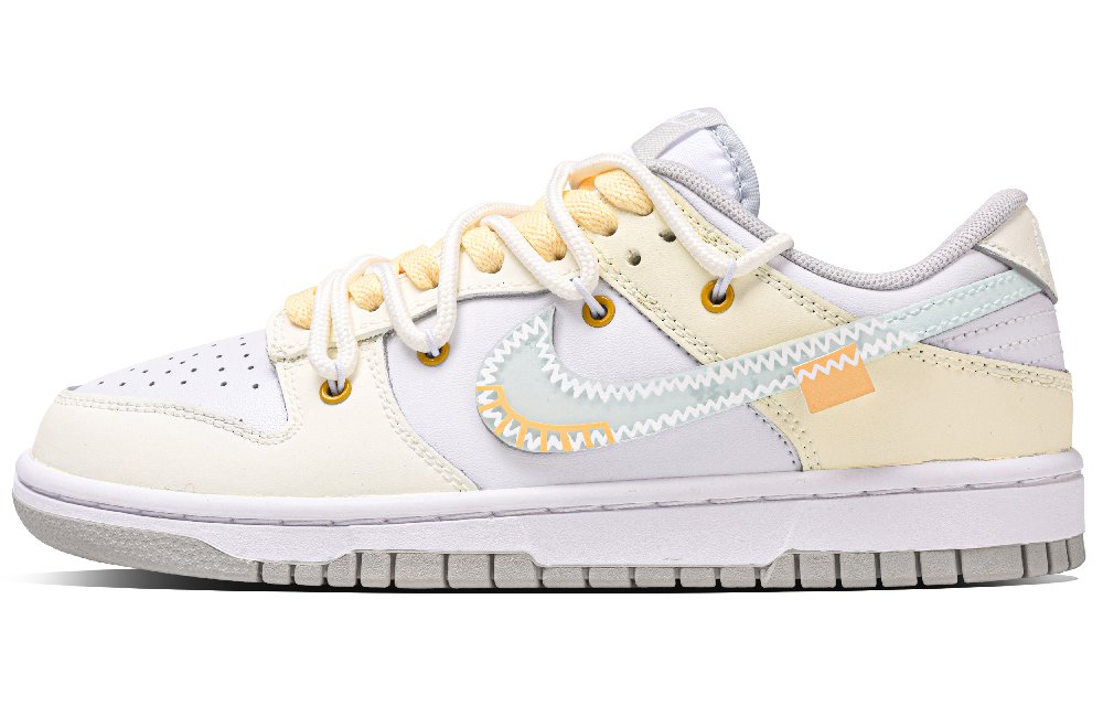 Nike Dunk Lemon Scent Abrasion Resistant Low Top Skateboard Shoes Women's White Yellow