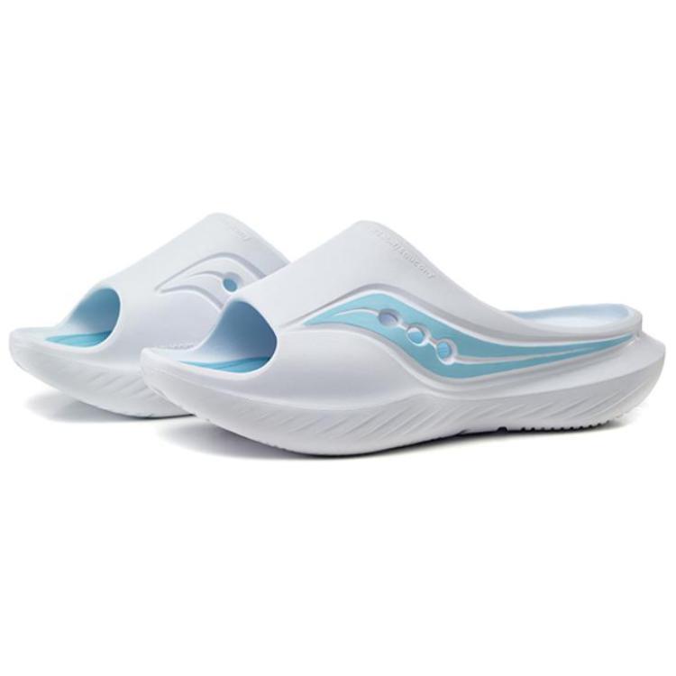 Saucony Cradle Slip-Resistant Abrasion-Resistant Slide Slippers Unisex White Light Blue