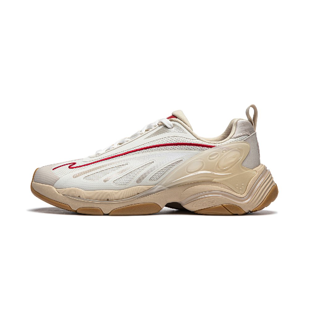 LiNing Butterfly 2K Slip-Resistant Cushioning Wear-Resistant Support Low-Top Casual Shoes Unisex Beige