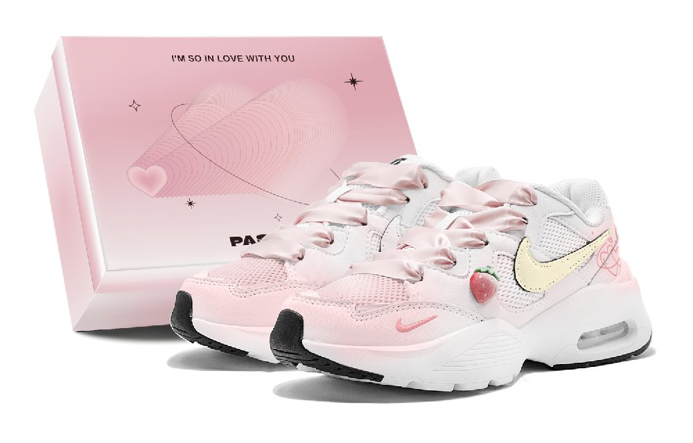 Nike Air Max Fusion Cushioned Slip-Resistant Breathable Low-Top Casual Shoes Women's White Pink