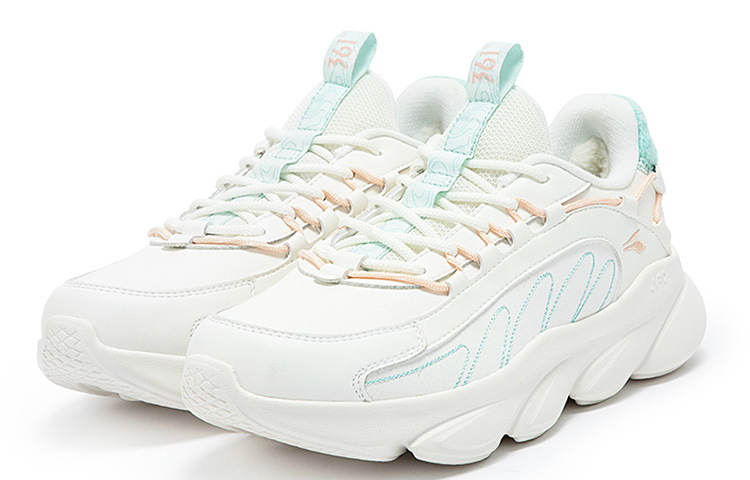 361° Spirit Fox Slip Resistant Low Top Winter Padded Running Shoes Women's White Green