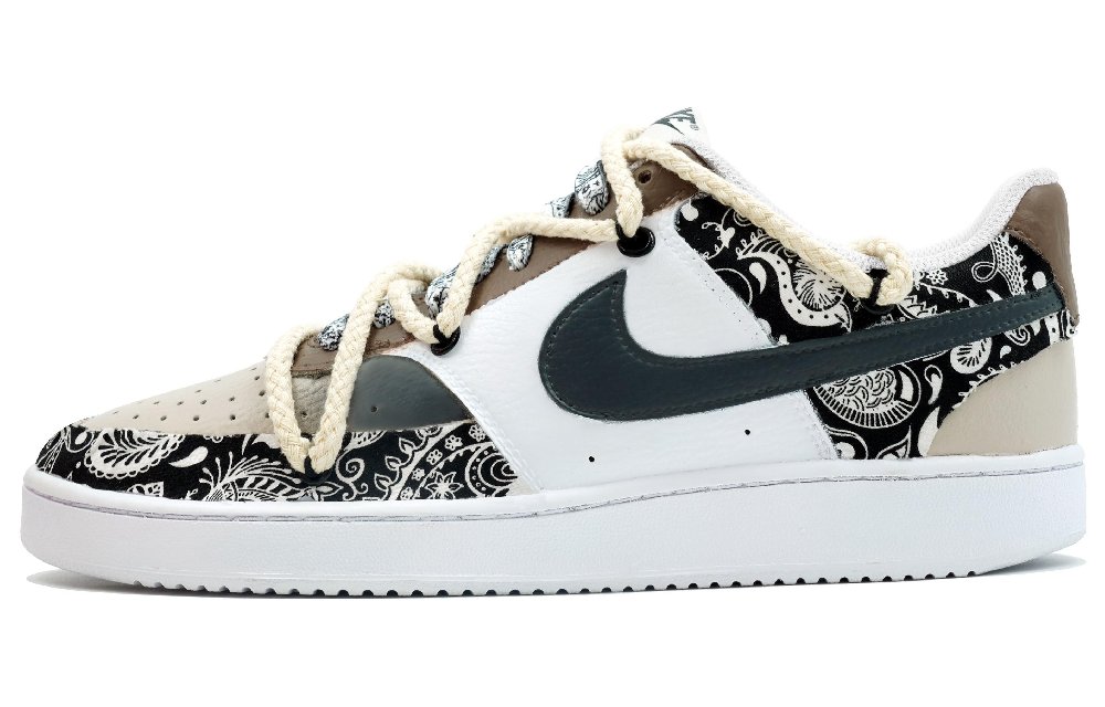 Nike Court Vision 1 Kaleidoscope Play Low Top Skateboard Shoes Men's White Brown