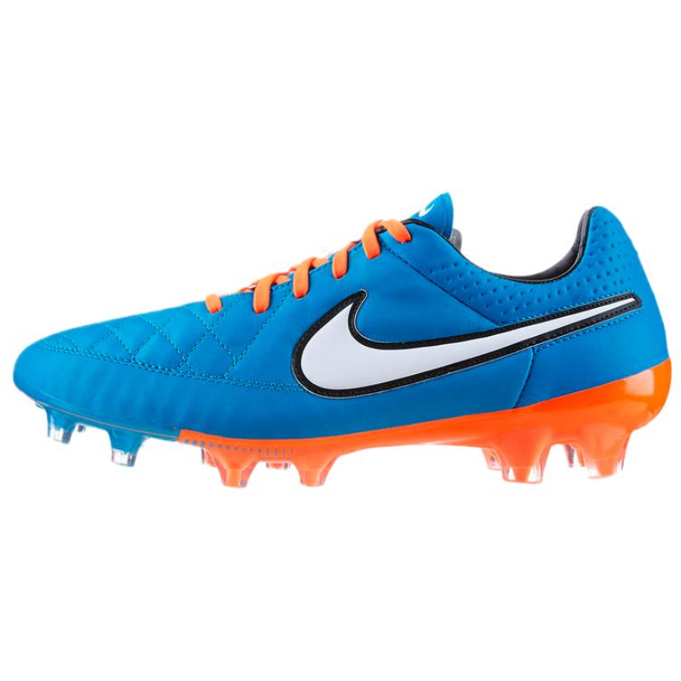 Nike Tiempo Legend V Fg FG Rubber Long Studs Anti-Slip Wear-Resistant Soccer Shoes Unisex Blue Orange