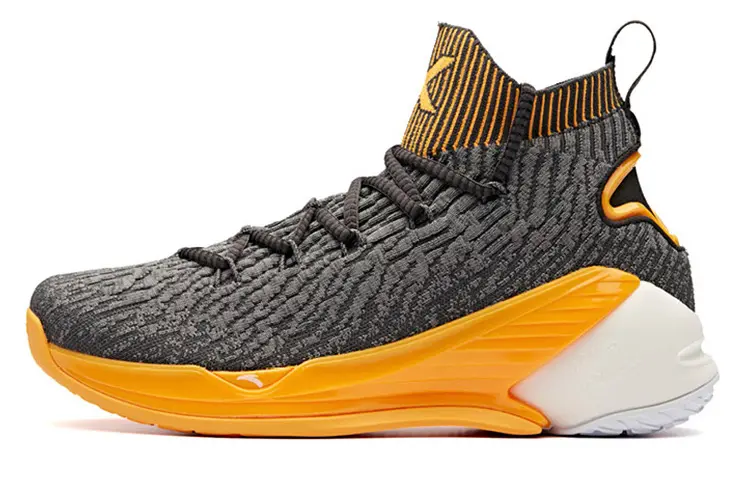 Anta KT4 High top Performance Basketball Shoes Men's Gray Yellow