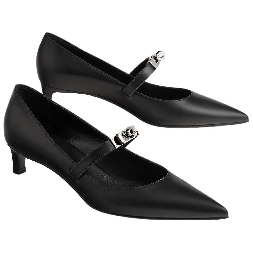HERMES Kiara Slim Heel High Heels 4cm Women's Black