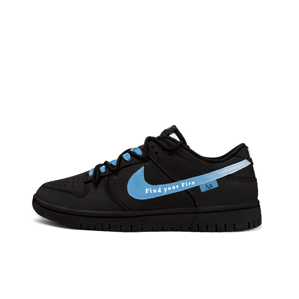 Nike Dunk Slip-Resistant Cushioning Abrasion-Resistant Low-Top Skateboard Shoes Unisex Black Blue