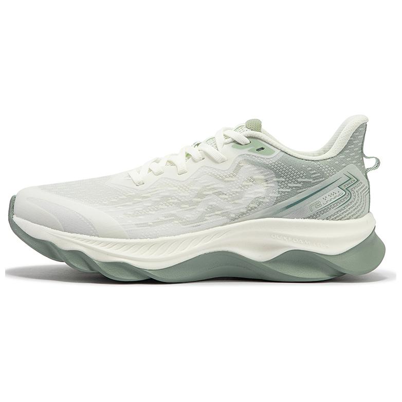 361° Cushioning, Wear Resistant Low Top Casual Running Shoes Men's White Green