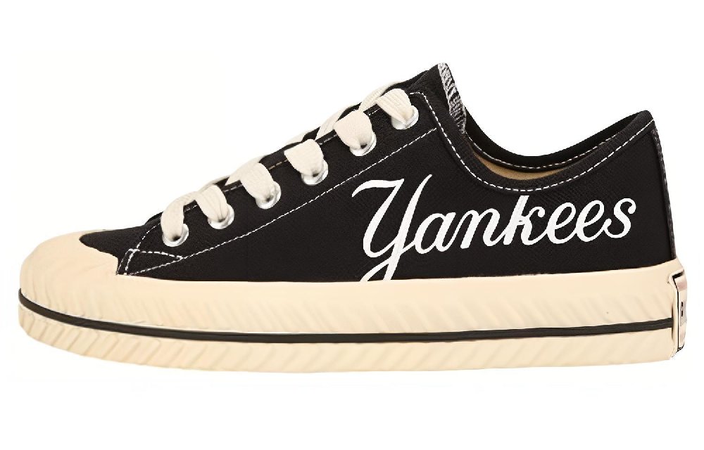 MLB Playball Anti-Slip And Wear-Resistant Lightweight Low-Top Canvas Shoes Unisex Black