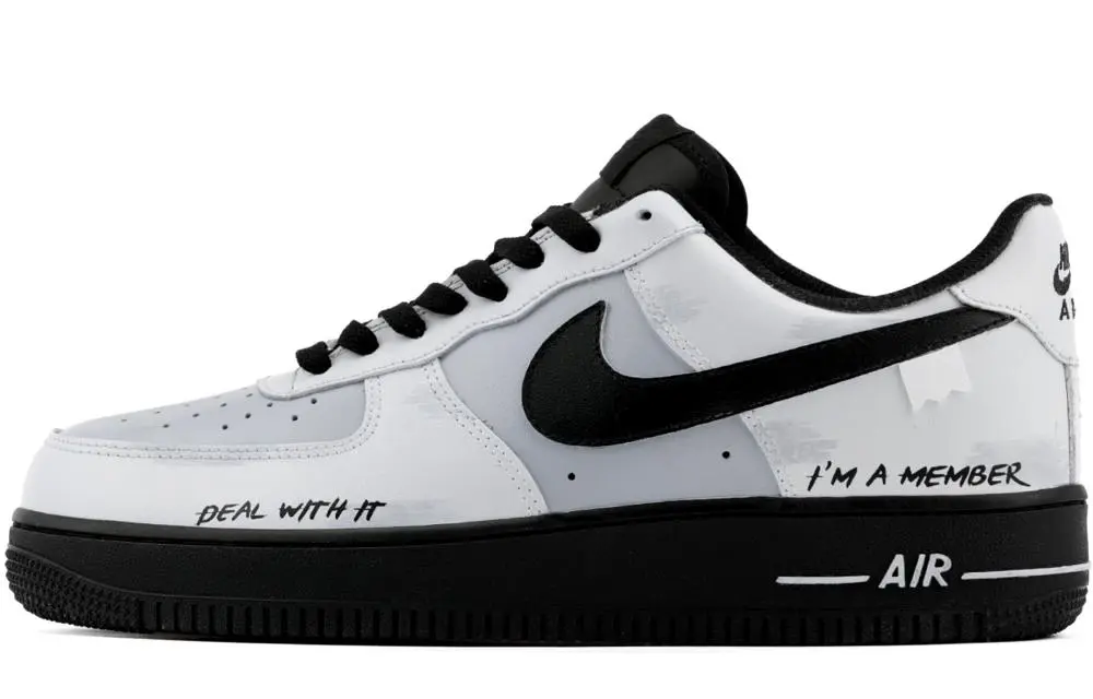 Nike Air Force 1 Abrasion Resistant Height Increasing Low top Skateboard Shoes Unisex Concrete Gray