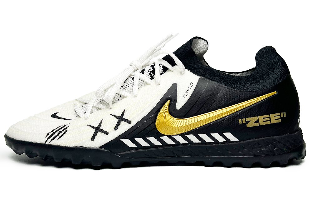 Nike Phantom GX Soccer Shoes Unisex Low-Top Black And White/Gold