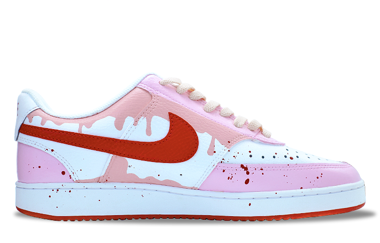 Nike Court Vision 1 Low-Top Skateboard Shoes Unisex Pink White