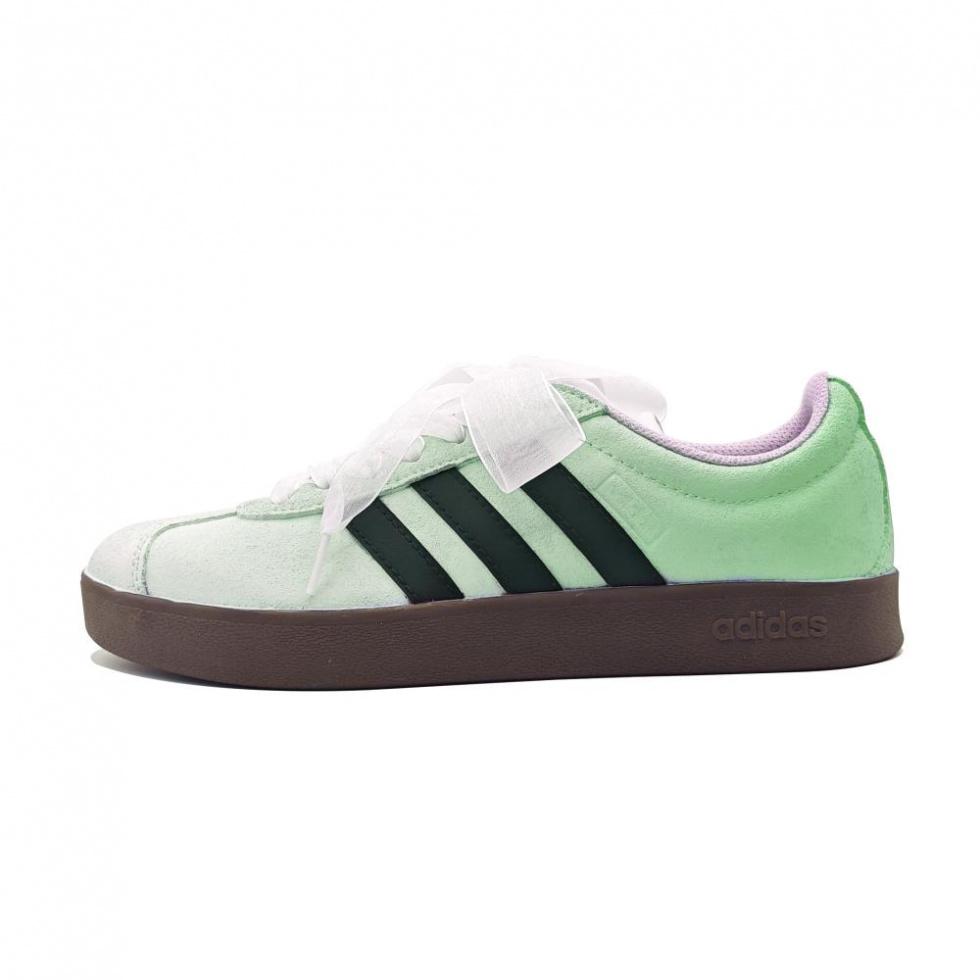 Adidas Neo Vl Court Classic Anti-Slip Wear-Resistant Low-Top Skateboard Shoes Unisex White Green