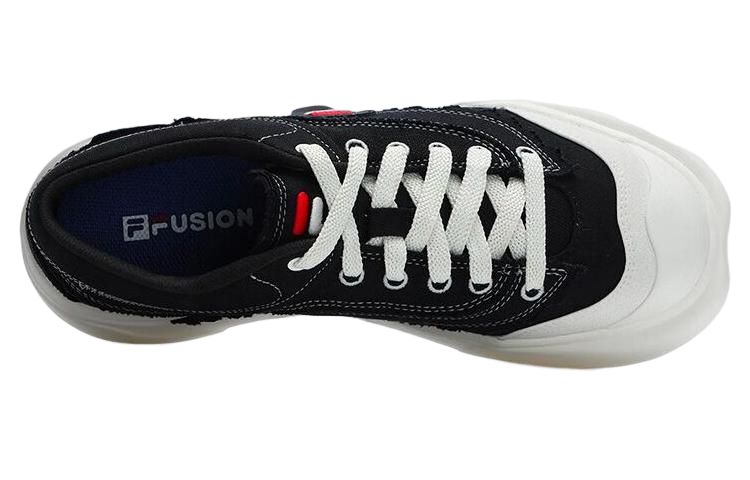FILA FUSION CURVE Low Top Canvas Shoes Women's Black White
