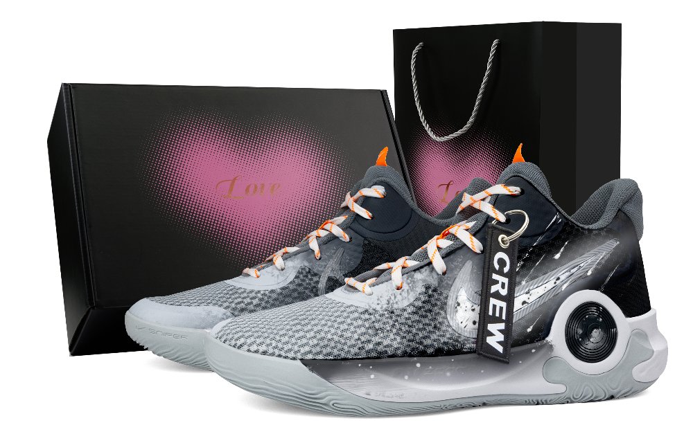 Nike KD Trey 5 IX Abrasion Resistant Mid Top Basketball Shoes Unisex Gray Black