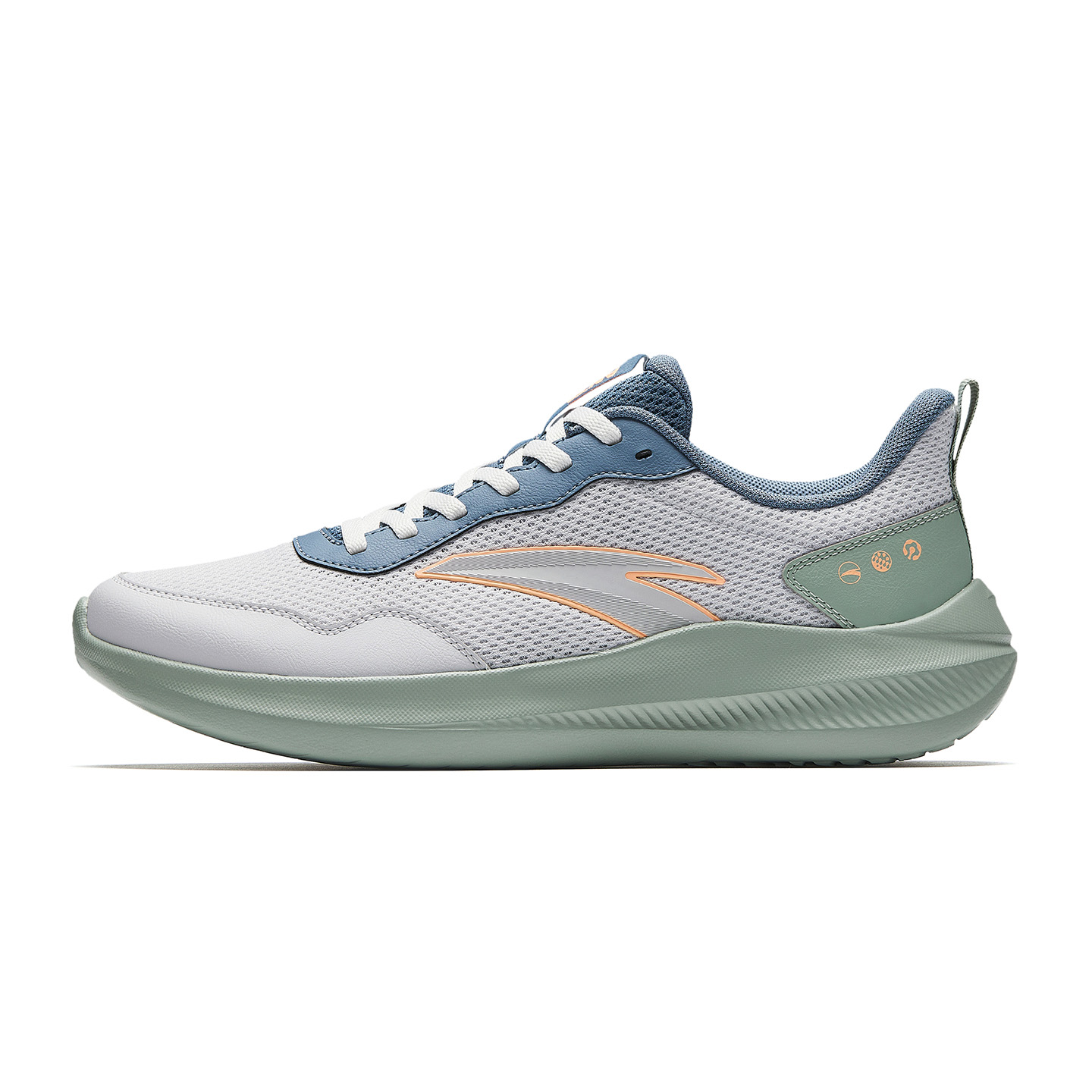 Anta Shock Absorbers Jogging Lightweight Running Shoes Men's Sand Grain Gray/Rosemary Blue/Ice Turquoise