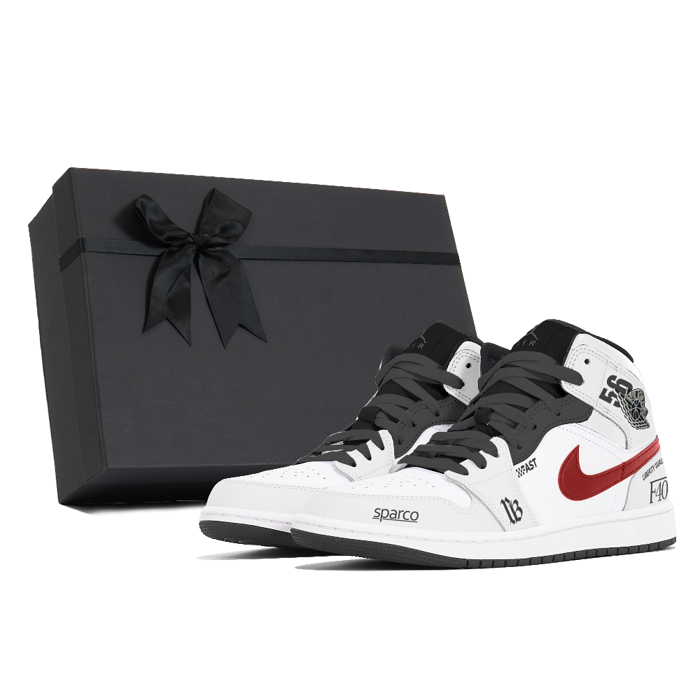 Jordan Air Jordan 1 Dust, Brightening, Box Abrasion Resistant Mid Top Vintage Basketball Shoes Men's White