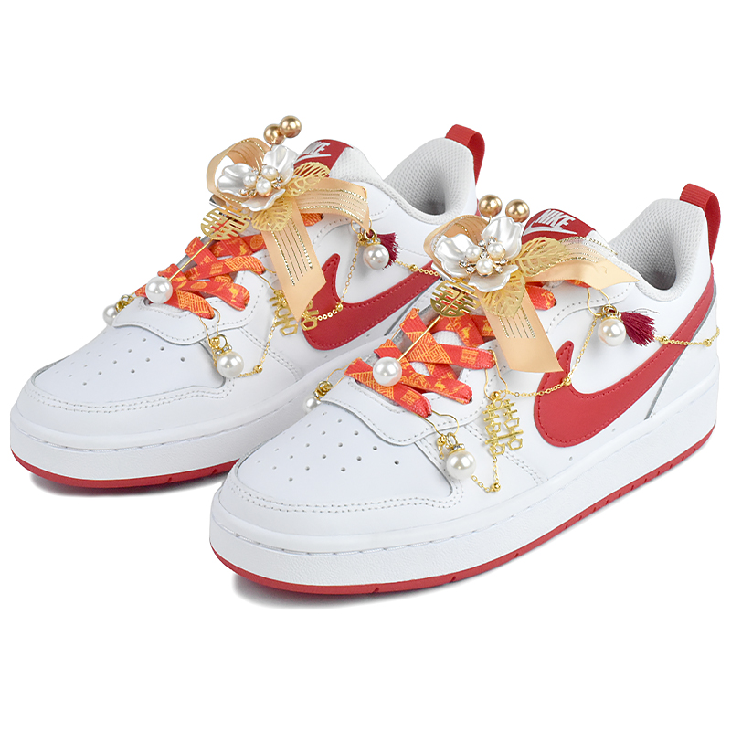 Nike Court Borough 2 Anti Slip Wear Resistant Low Top Skateboard Shoes Women's White Red купить в интернет-магазине Yoocart с быстрой доставкой по России.