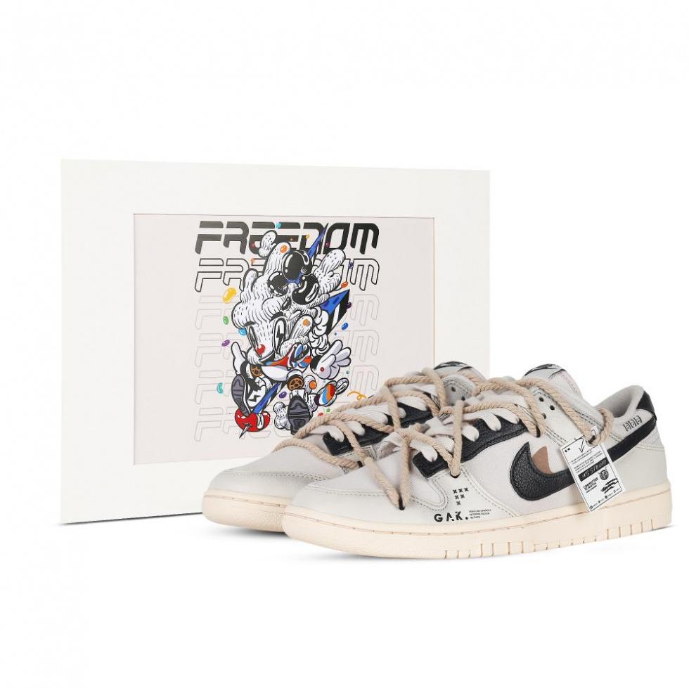 Nike Dunk New Generation Era Album Low-Top Skateboard Shoes Men's Beige White Black