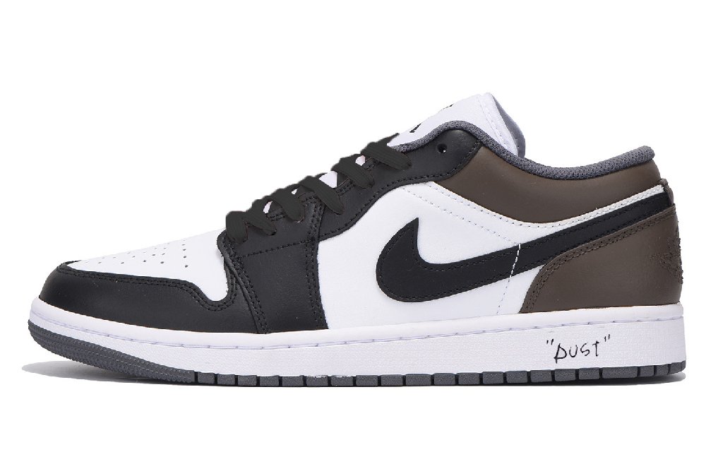 Jordan Air Jordan 1 Abrasion Resistant Coverage Low Top Vintage Basketball Shoes Unisex Black Brown