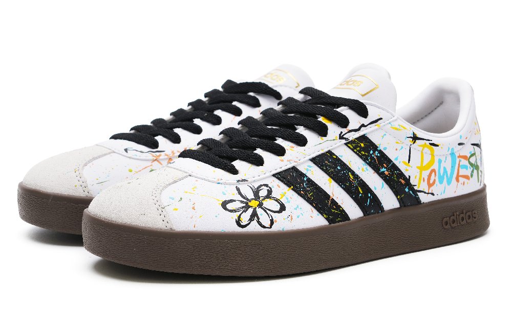 Adidas Neo VL Court 2.0 Low Top Skateboard Shoes Unisex White Gray