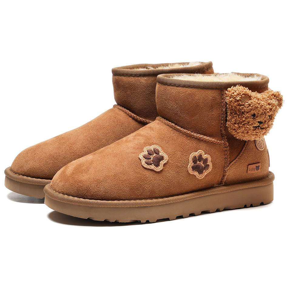 UGG CLASSIC MINI Maillard Style Wind Plush Bear Short Level 3 Category Women's Chestnut