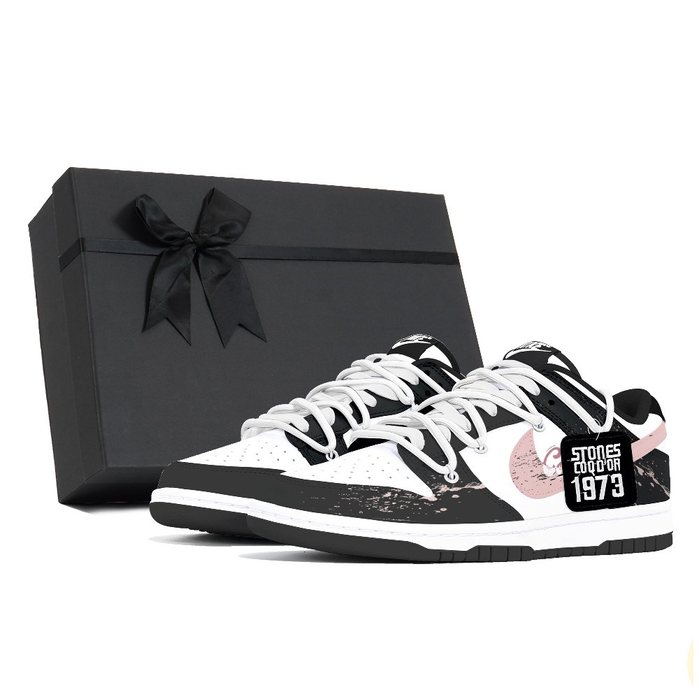 Nike Dunk Abrasion Resistant Low Top Skateboard Shoes Unisex Black Pink