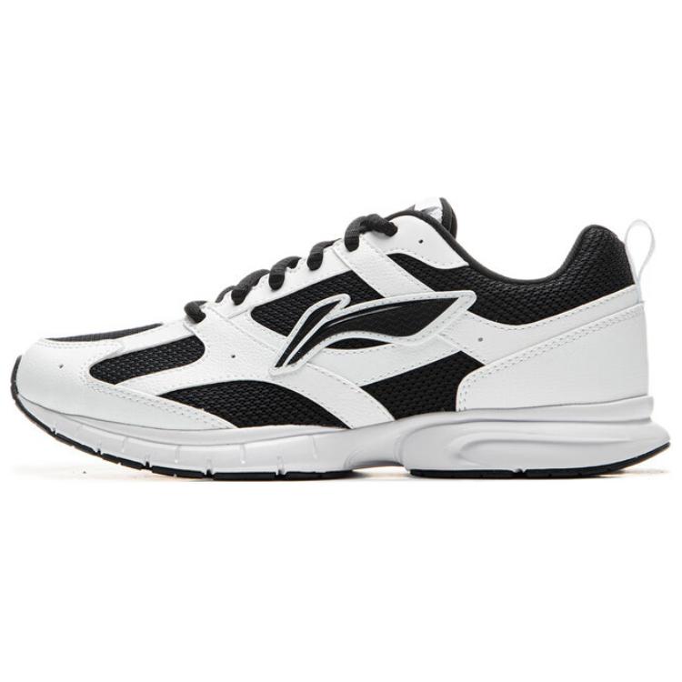 LiNing Cushioning Slip Resistant Abrasion Resistant Breathable Low Top Running Shoes Women's White Black