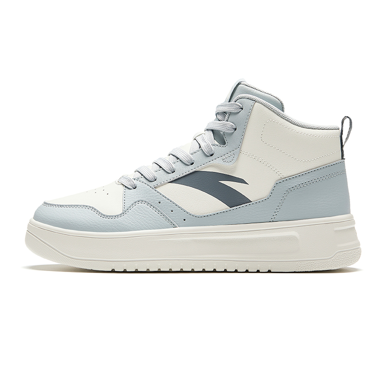 Anta Cushioning Wear-Resistant High-Top Skateboard Shoes Men's White Blue