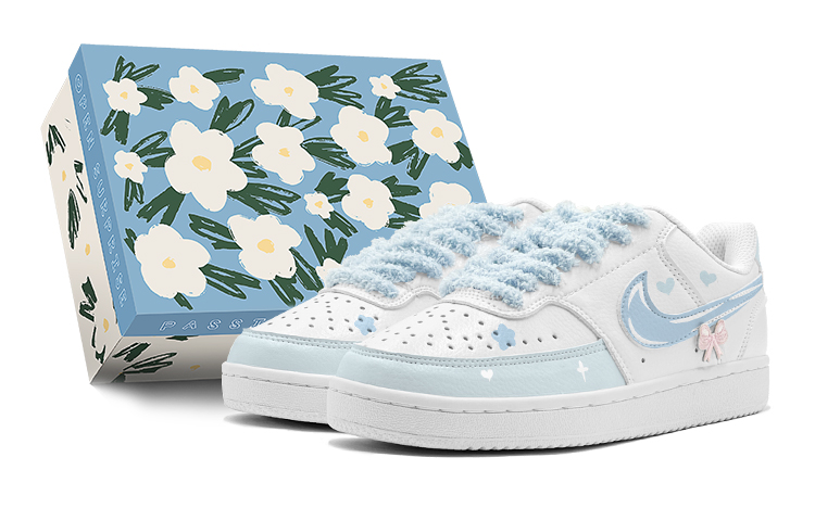 Nike Court Vision Low Top Skateboard Shoes Women's Blue