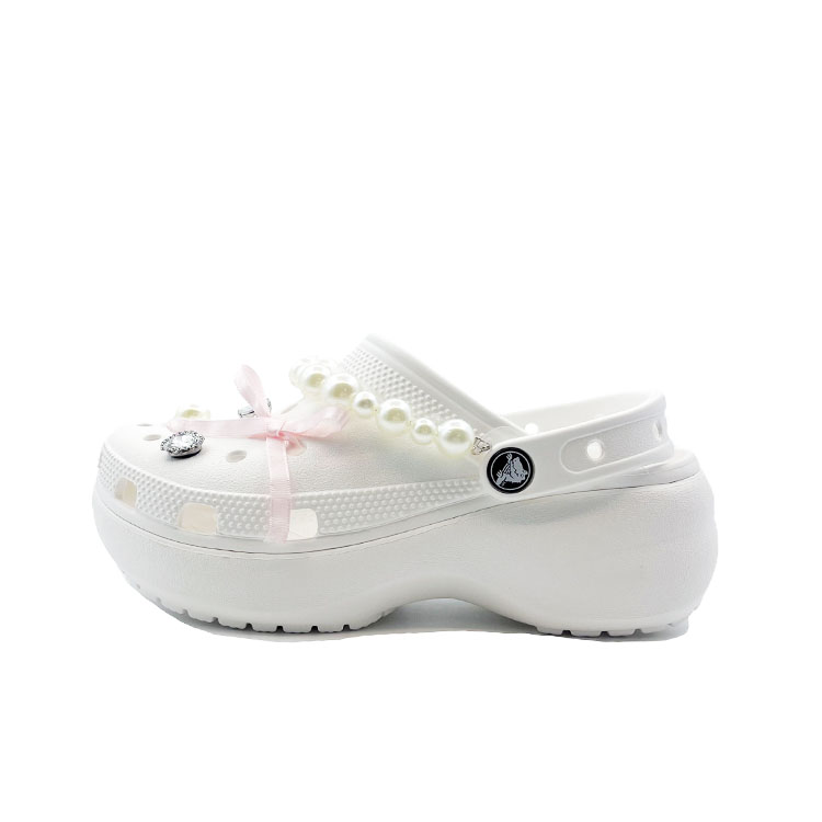 Crocs Classic Platform Lined Clog Clogs Unisex White