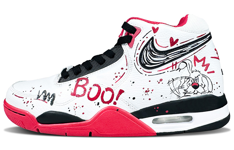 Nike Flight Legacy High-Top Vintage Basketball Shoes Unisex Black Red