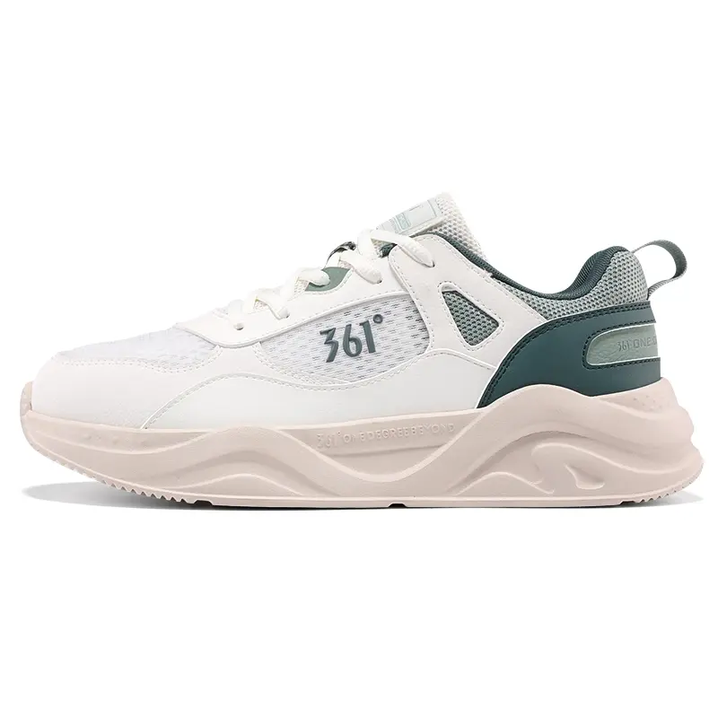 361° Slip Resistant Breathable Low Top Casual Shoes Men's White Green