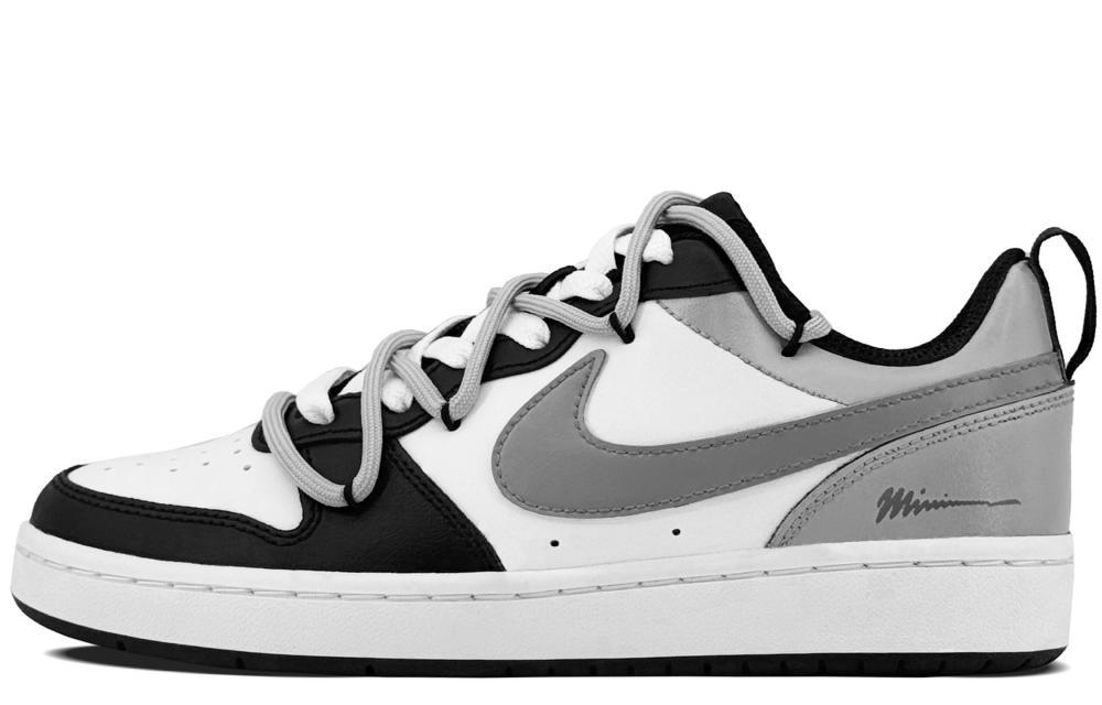 Nike Court Borough Low Anti-Slip Wear-Resistant Low-Top Skateboard Shoes GS Black Gray
