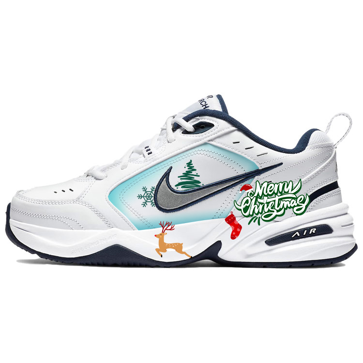 Nike Air Monarch 4 Anti-Slip Wear-Resistant Low-Top Chunky Sneakers Unisex White