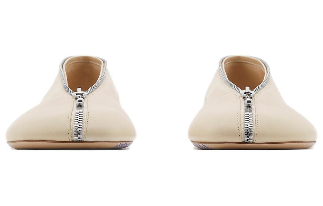 Burberry Women's Leather Sadler Zip Ballerinas 'Soap'