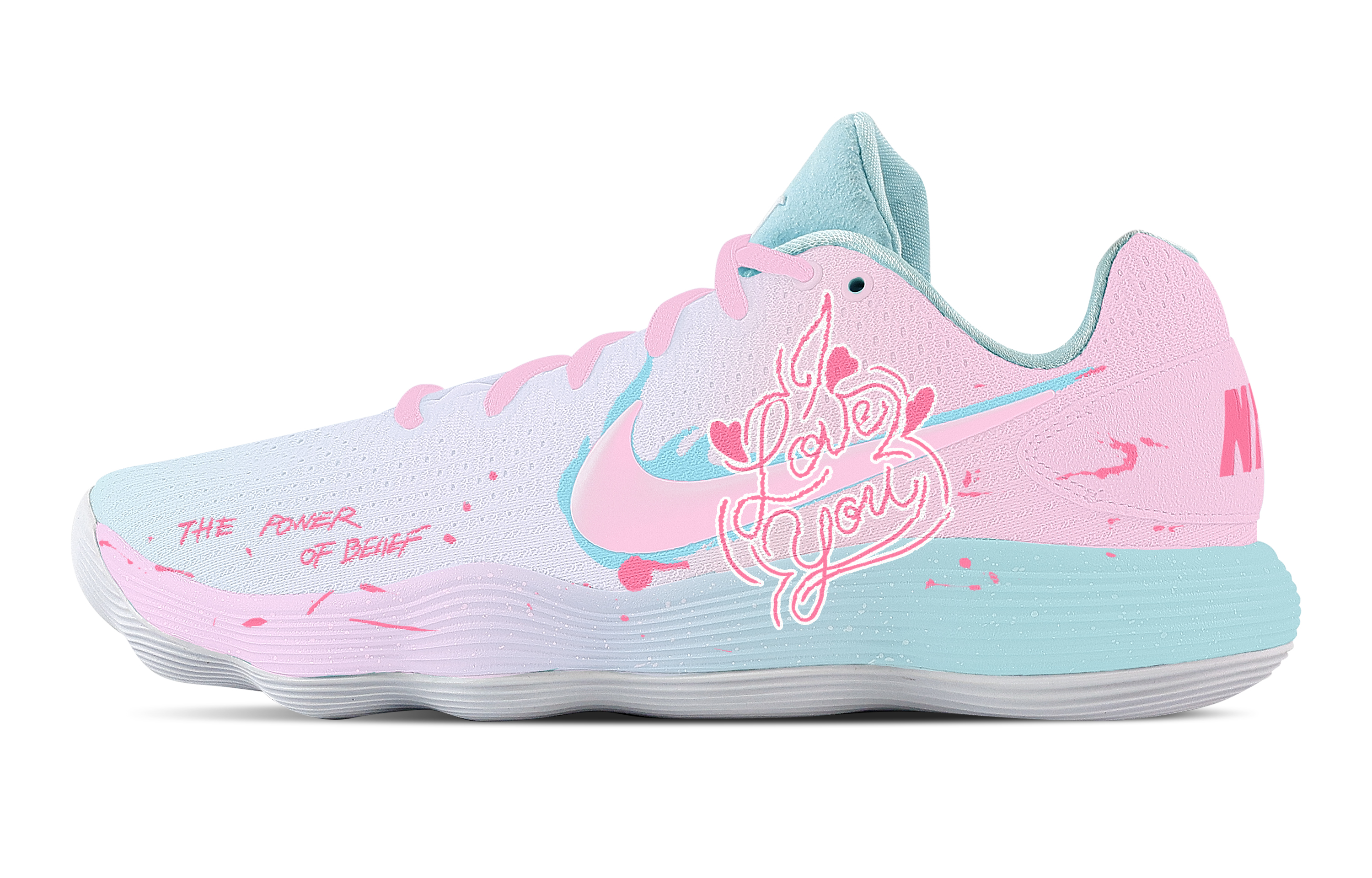 Nike Hyperdunk 2017 A Song Of Love Cushioning Coverage Support Low top Basketball Shoes Men's Pink