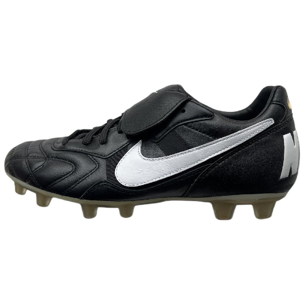 Nike Tiempo FG Rubber Long Studs Anti-Slip Wear-Resistant Soccer Shoes Unisex Black White