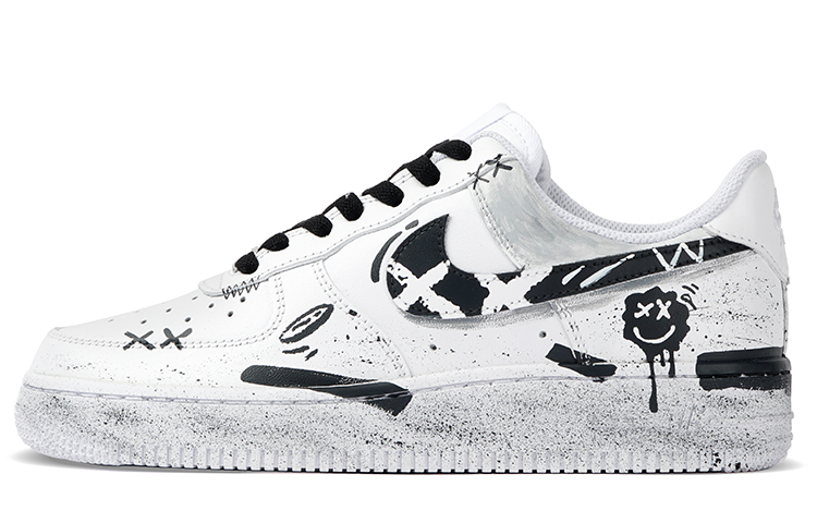 Nike Air Force 1 Slip-Resistant Cushioning Wear-Resistant Low-Top Skateboard Shoes Men's Black White