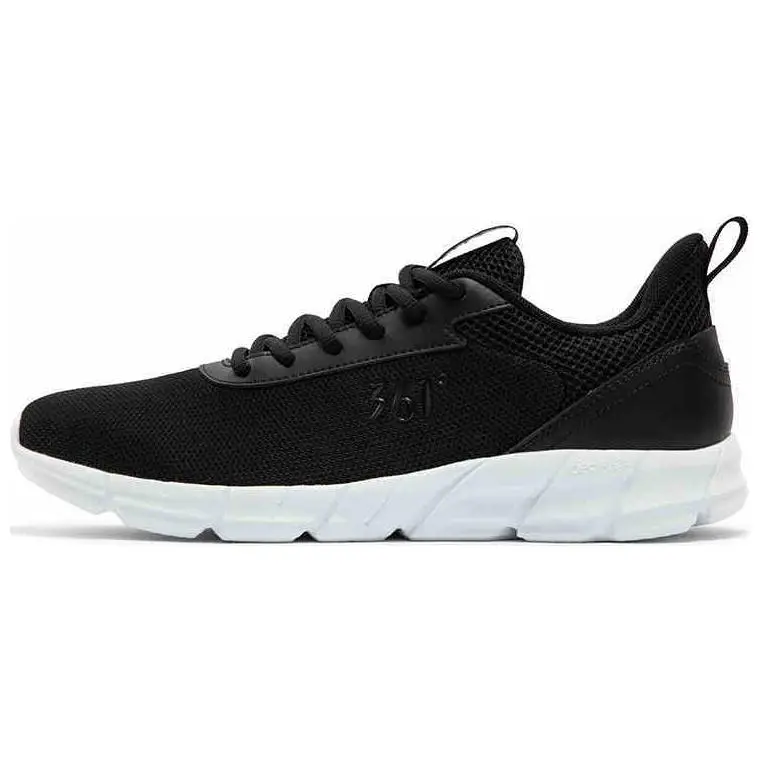 361° Slip Resistant, Breathable, Lightweight Low Top Sprint Running Shoes Men's Black White