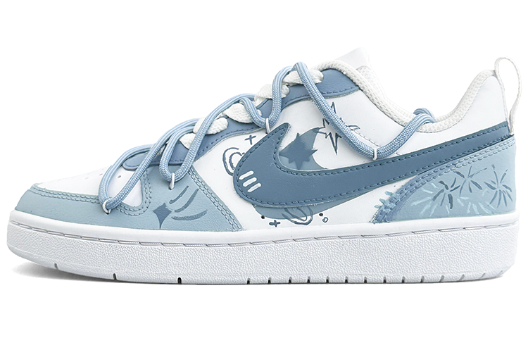 Nike Court Borough Low Low-Top Skateboard Shoes GS Blue White